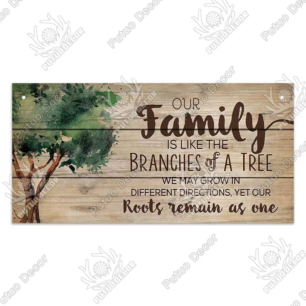-Family Wooden Signs, Wall Plate Art Decor Friendship, Pendant, Home Decoration