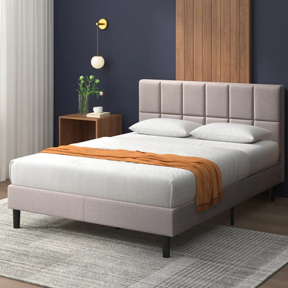 Suhavi Contemporary Modern Tufted Upholstered Platform Bed
