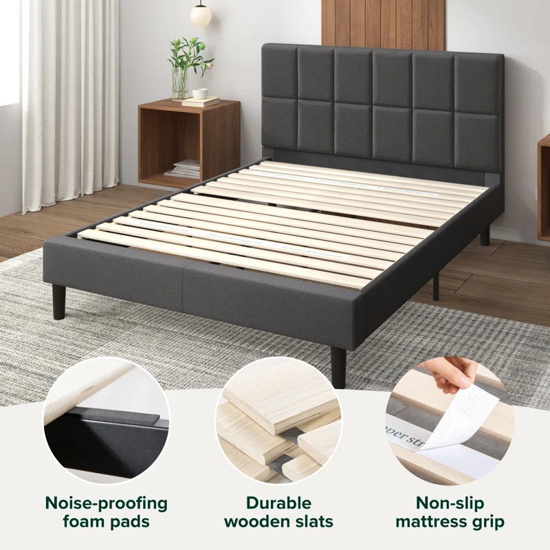 Suhavi Contemporary Modern Tufted Upholstered Platform Bed