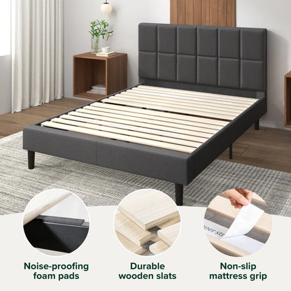 Suhavi Contemporary Modern Tufted Upholstered Platform Bed