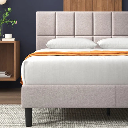 Suhavi Contemporary Modern Tufted Upholstered Platform Bed