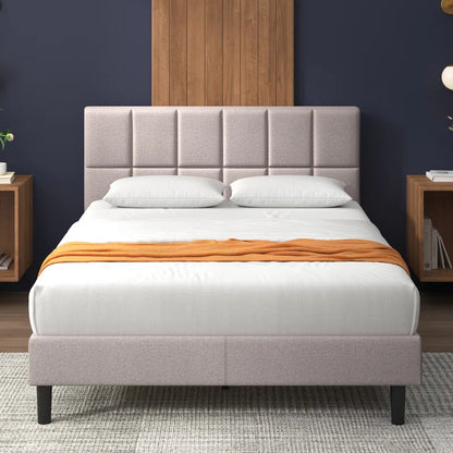 Suhavi Contemporary Modern Tufted Upholstered Platform Bed