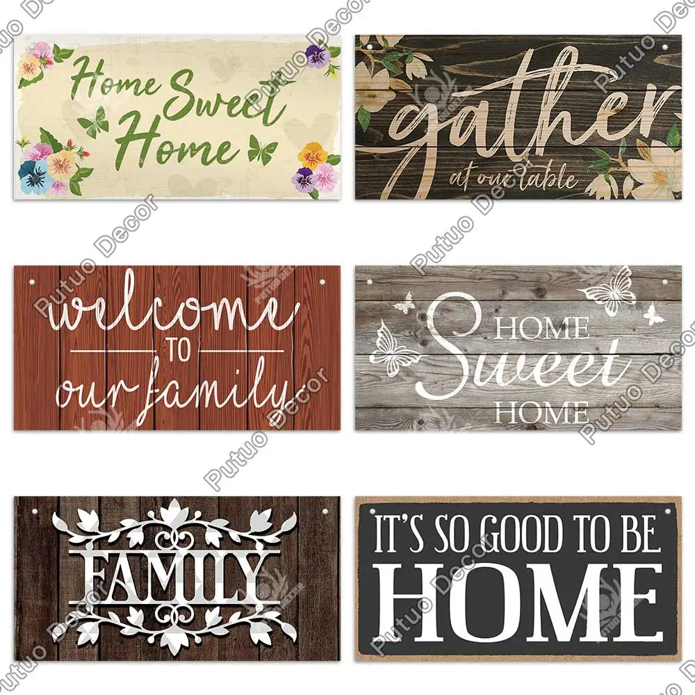 -Family Wooden Signs, Wall Plate Art Decor Friendship, Pendant, Home Decoration
