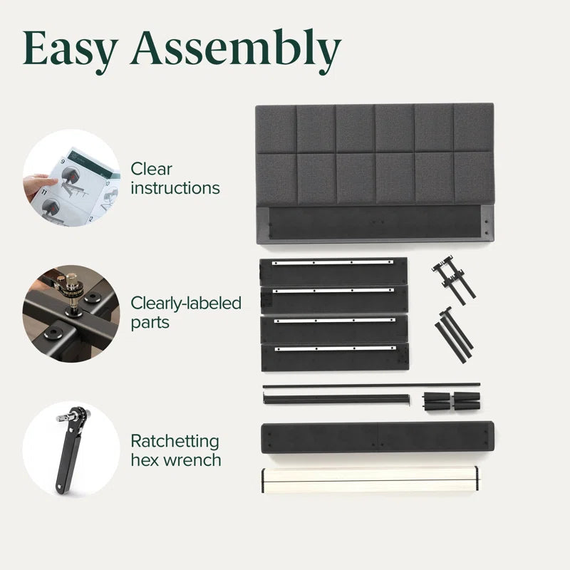 Suhavi Contemporary Modern Tufted Upholstered Platform Bed