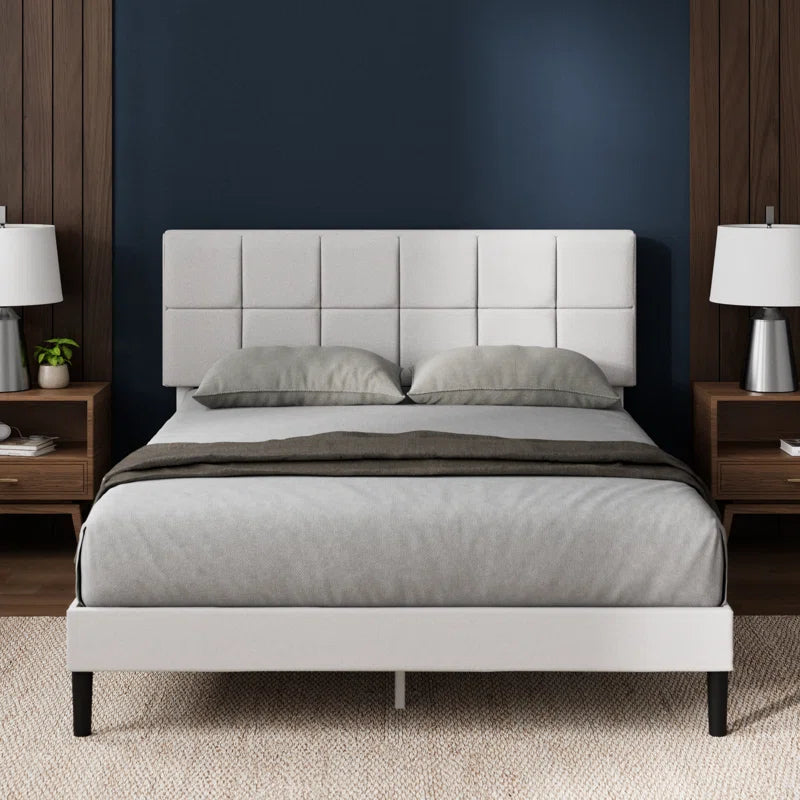 Suhavi Contemporary Modern Tufted Upholstered Platform Bed