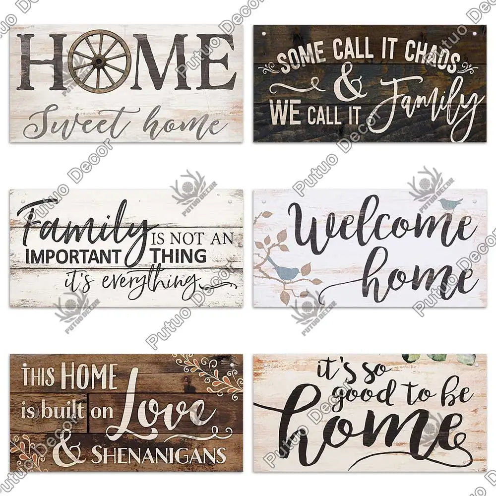 -Family Wooden Signs, Wall Plate Art Decor Friendship, Pendant, Home Decoration